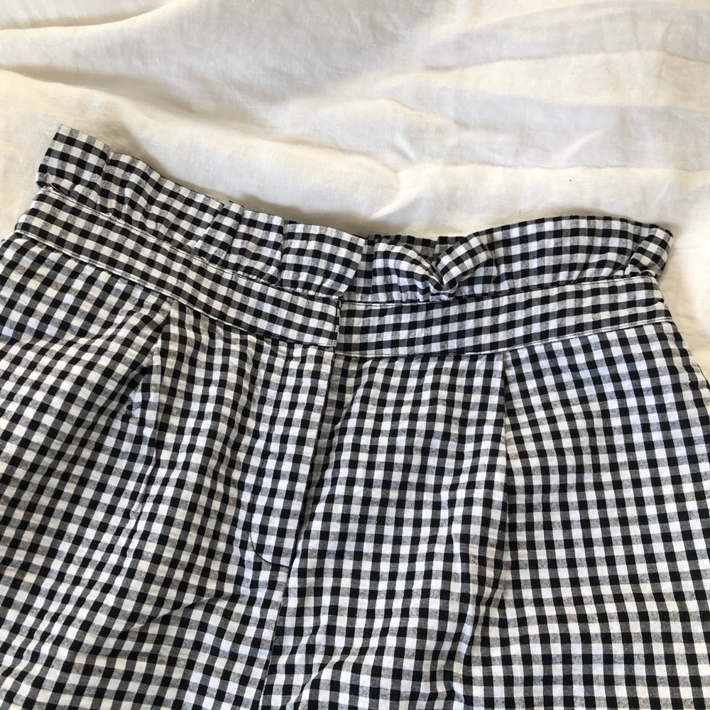 LUSH Black and White Gingham Pants, High-Waist (with ruffle), Size L, NWOT - Picture 4 of 8